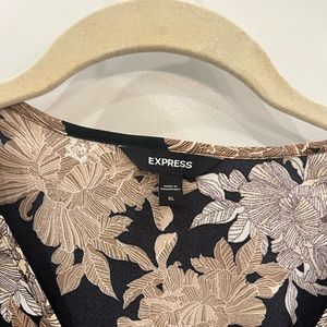 Black and cream flowers blouse. great for Spring.